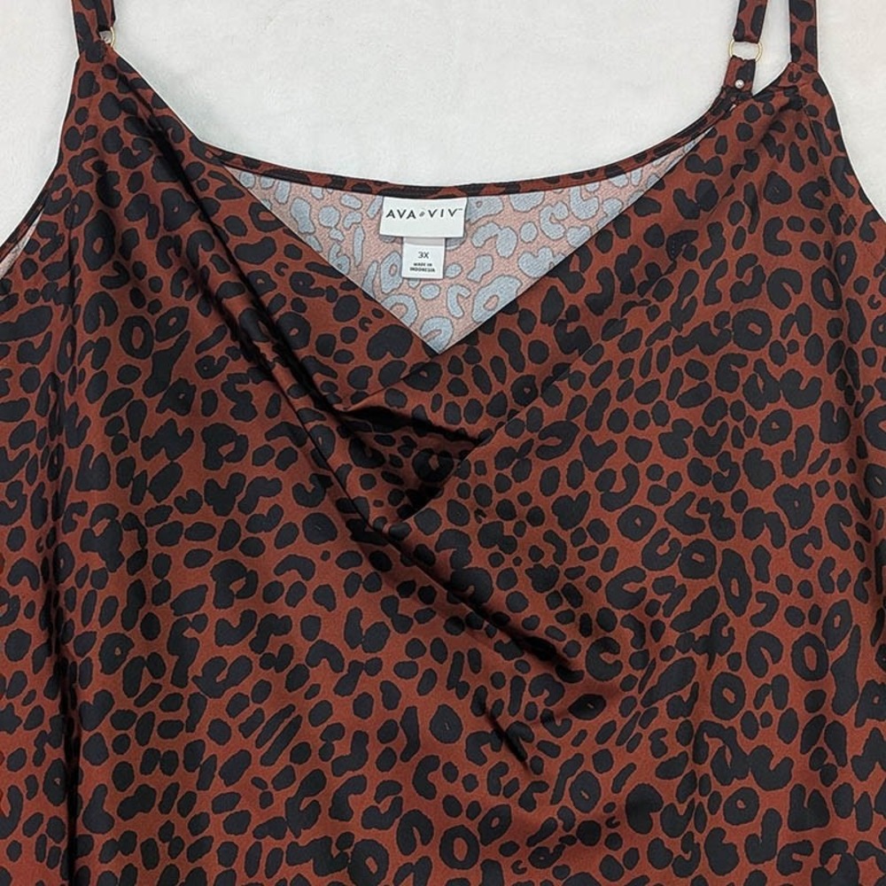 NEW Ava & Viv Cami Womens 3X Leopard Boho Chic Resort Wear Resort Wear Date - Picture 2 of 8